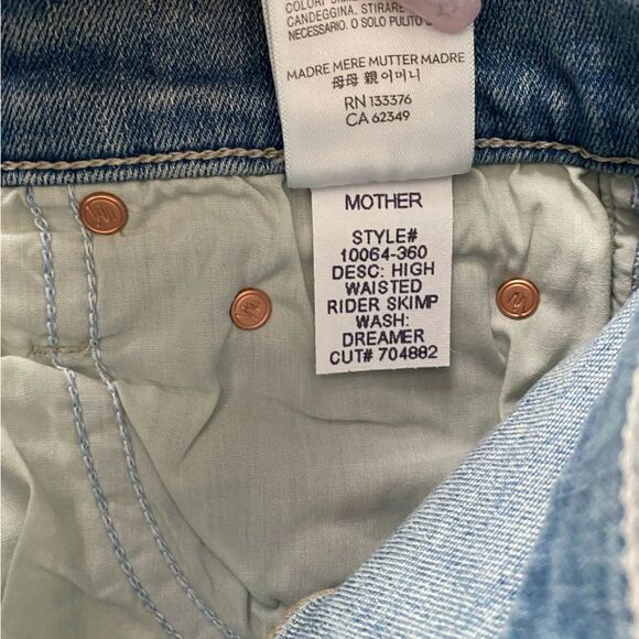MOTHER High Waisted Rider Skimp Straight Leg Distressed Denim Jeans in Dreamer - Picture 12 of 12